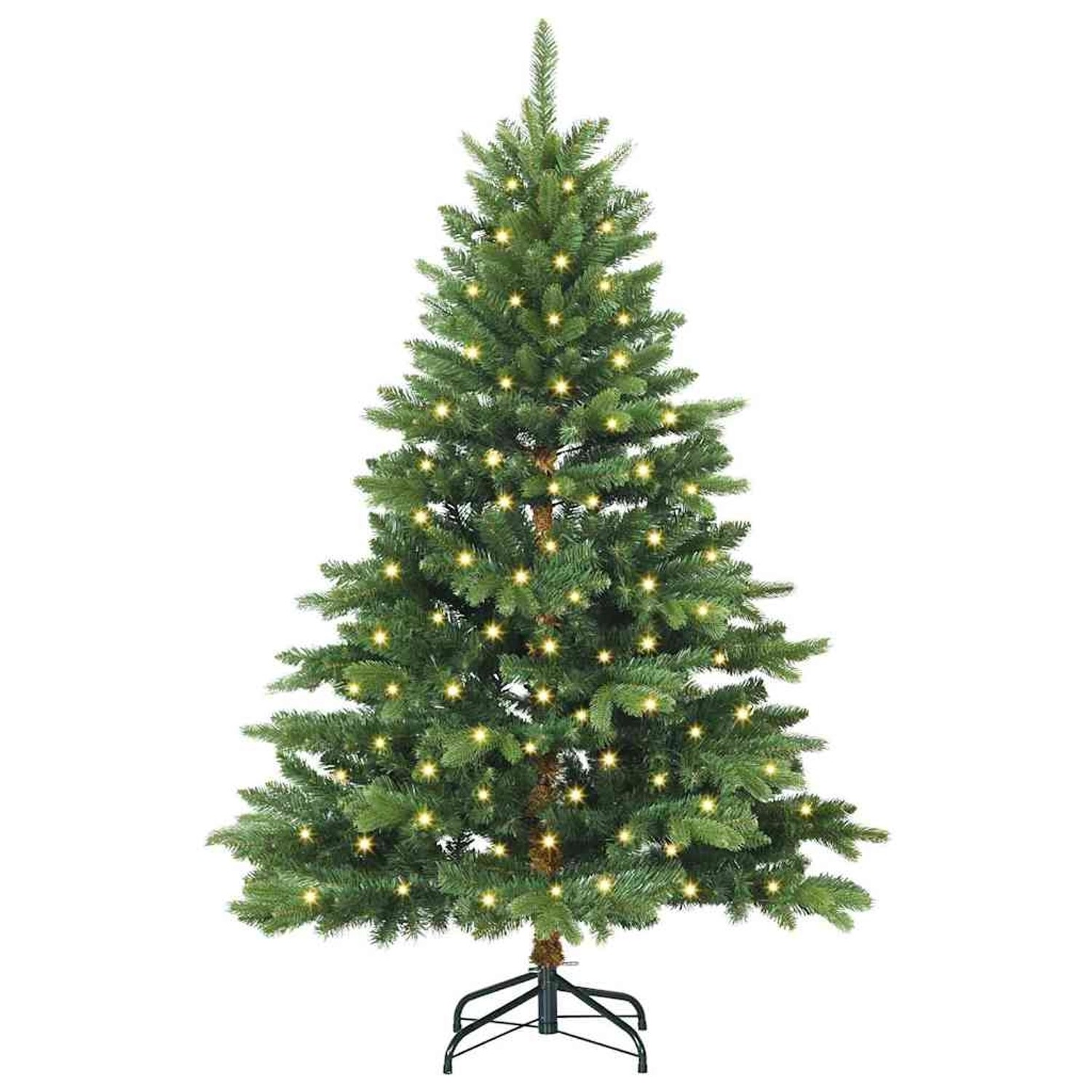 vidaXL Künstlicher Weihnachtsbaum mit 150 LEDs Grün 120 cm PE und PVC 3397519