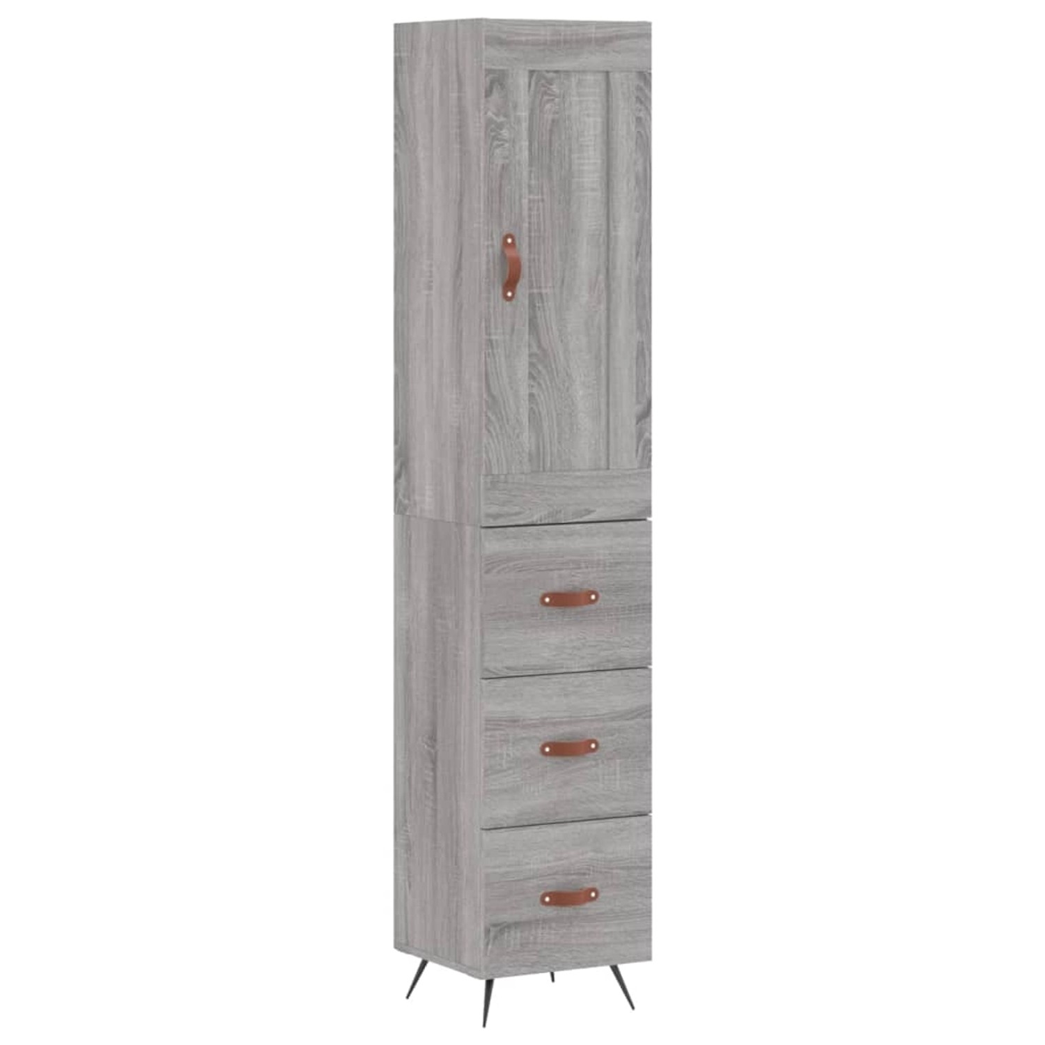 vidaXL Highboard Grau Sonoma 34,5x34x180 cm Holzwerkstoff 3200175 günstig online kaufen