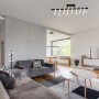 Moderne LED Stehleuchte Belleza von Näve, 140 cm hoch, spiralförmiges Design, warmweißes Licht im Wohnraum.