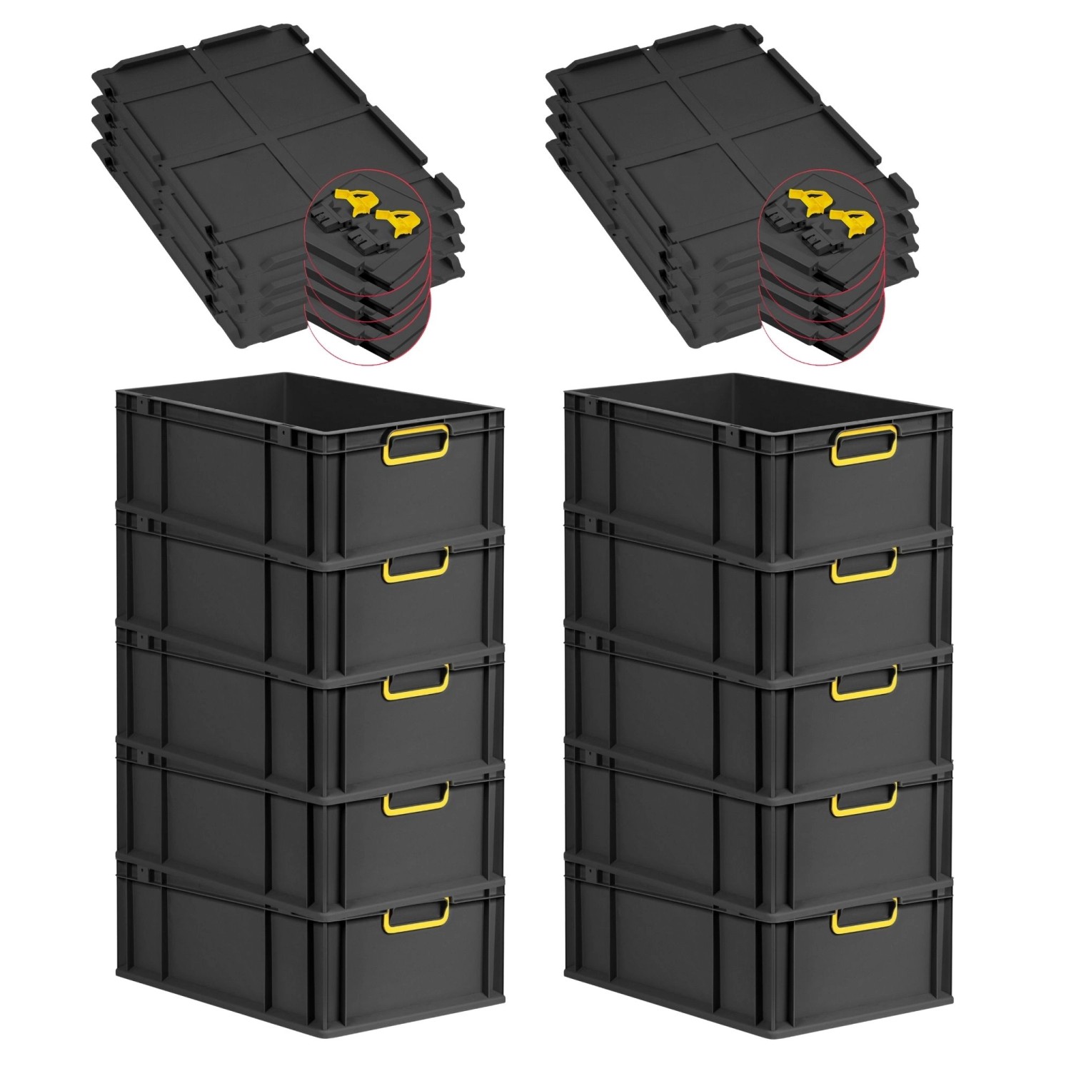 PROREGAL SuperSparSet 10x Eurobox Nextgen Color Mit Scharnierdeckel HxBxT 2 günstig online kaufen