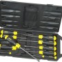 Stanley CushionGrip Schraubendrehersatz, 10-teilig im schwarzen Koffer.