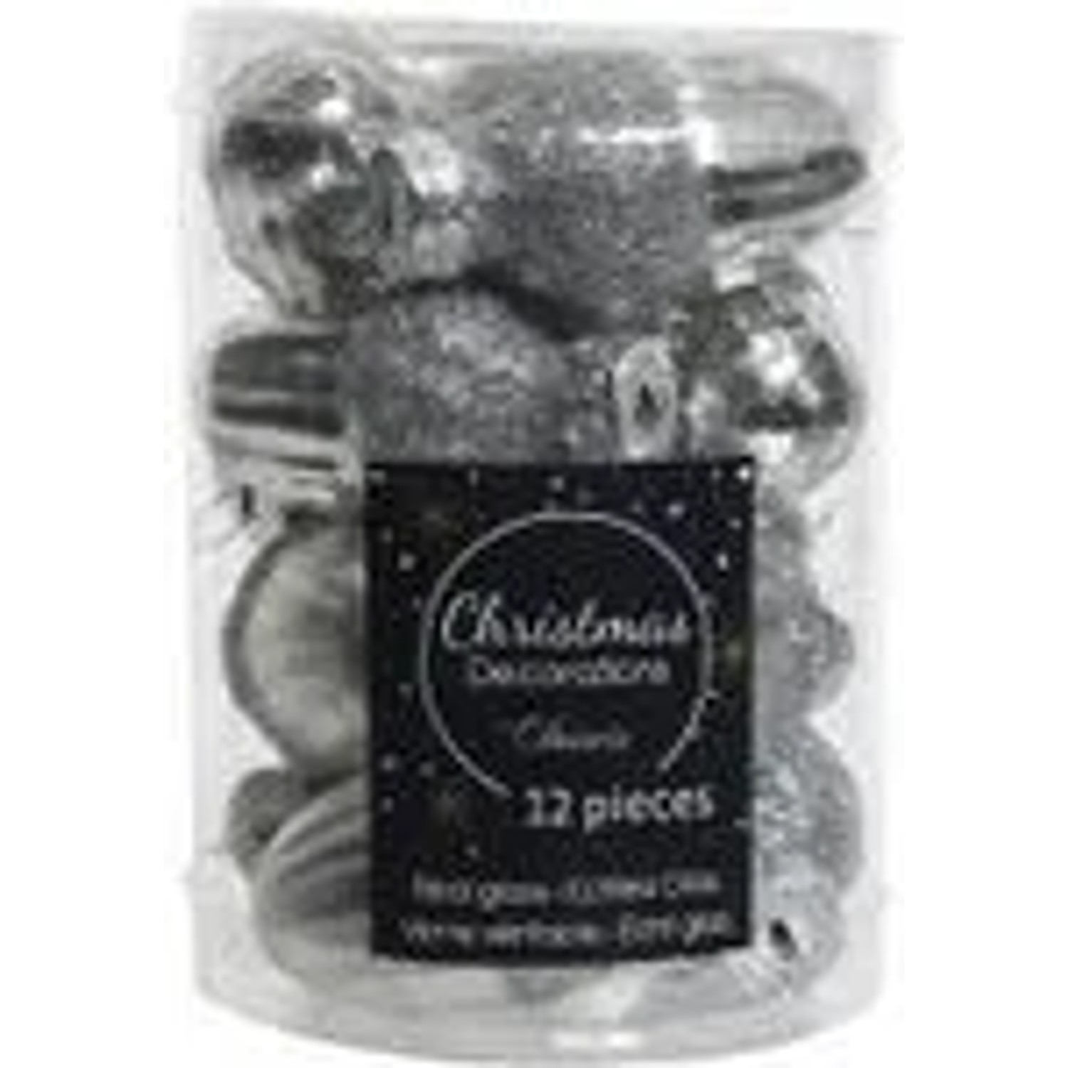 Kaemingk Christbaumschmuck Eichel Glas  3 cm x 4 cm 12 Stueck in Silber