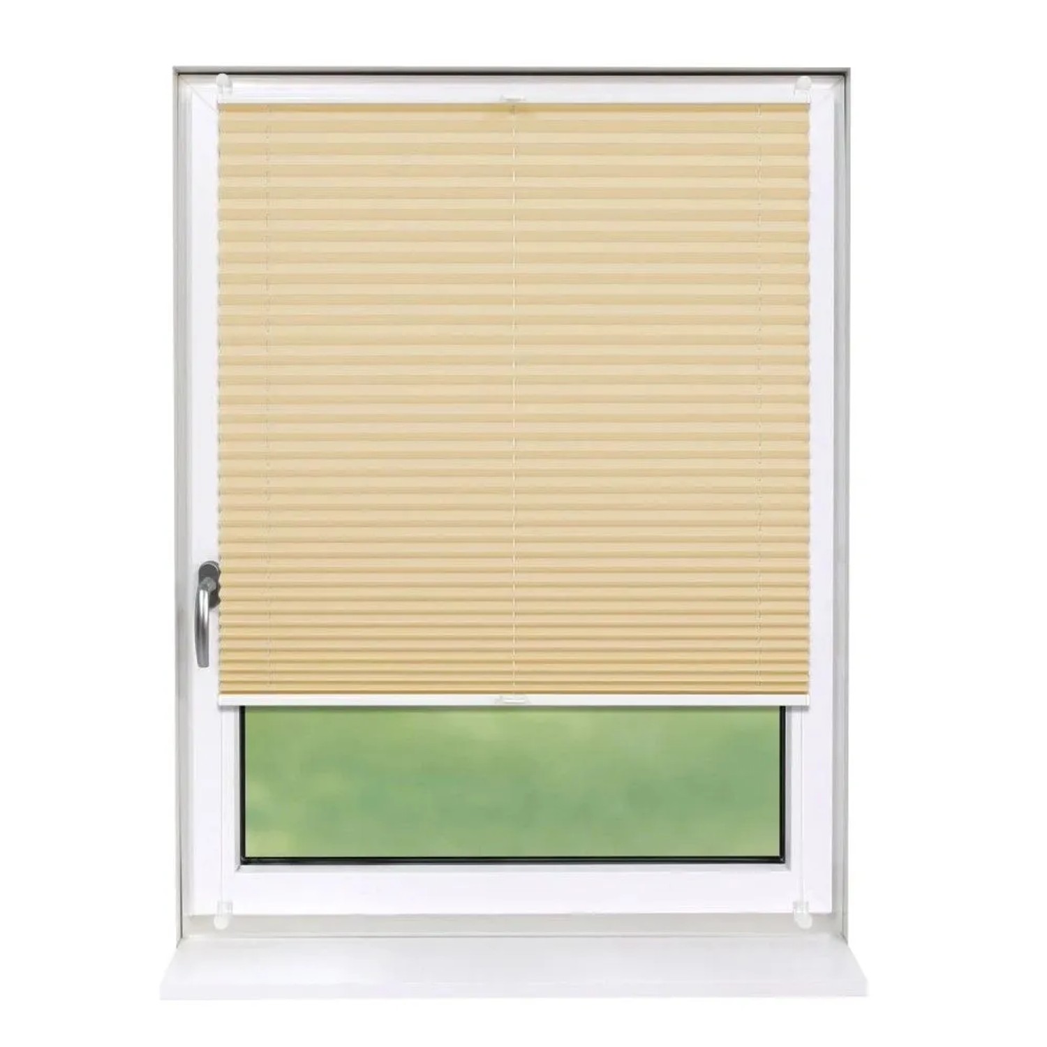 Deco-Raum Plissee Basic ohne Bohren 85x210cm Beige Blickdicht Klemmfix