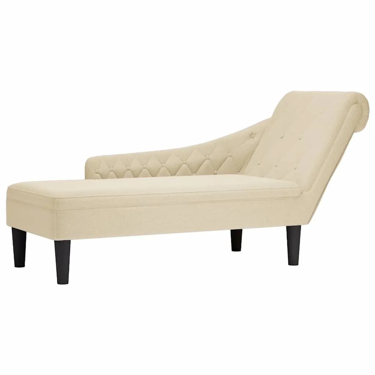 vidaXL Chaiselongue mit Kissen und Rechter Armlehne Creme Stoff 4009769