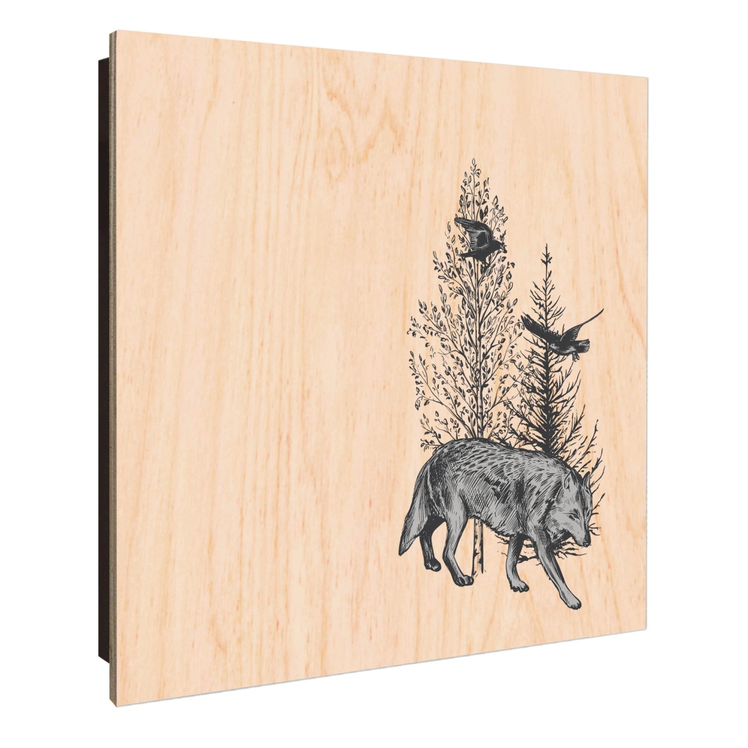 Banjado Schlüsselkasten Holz 30x30cm Schwarz Scharnier Rechts 50 Haken Desi günstig online kaufen
