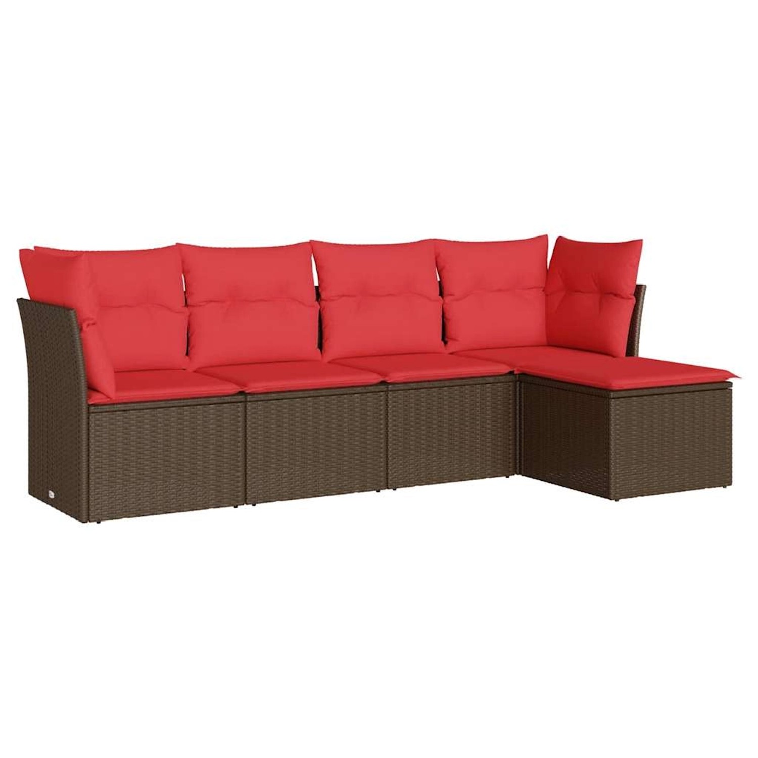 vidaXL 5-Tlg Garten-Sofagarnitur mit Kissen Braun Poly Rattan 3217564 günstig online kaufen