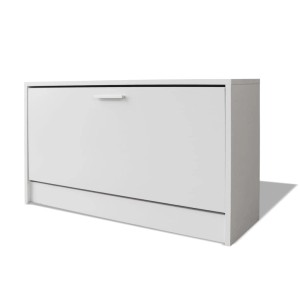 vidaXL Schuhbank in Eiche, 80x24x45 cm, bietet Platz für 5-6 Paar Schuhe und dient als Sitzbank.