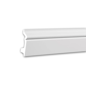 Weiße PROFHOME Sockelleiste aus Polyurethan, 200 cm lang, für den Innenbereich.