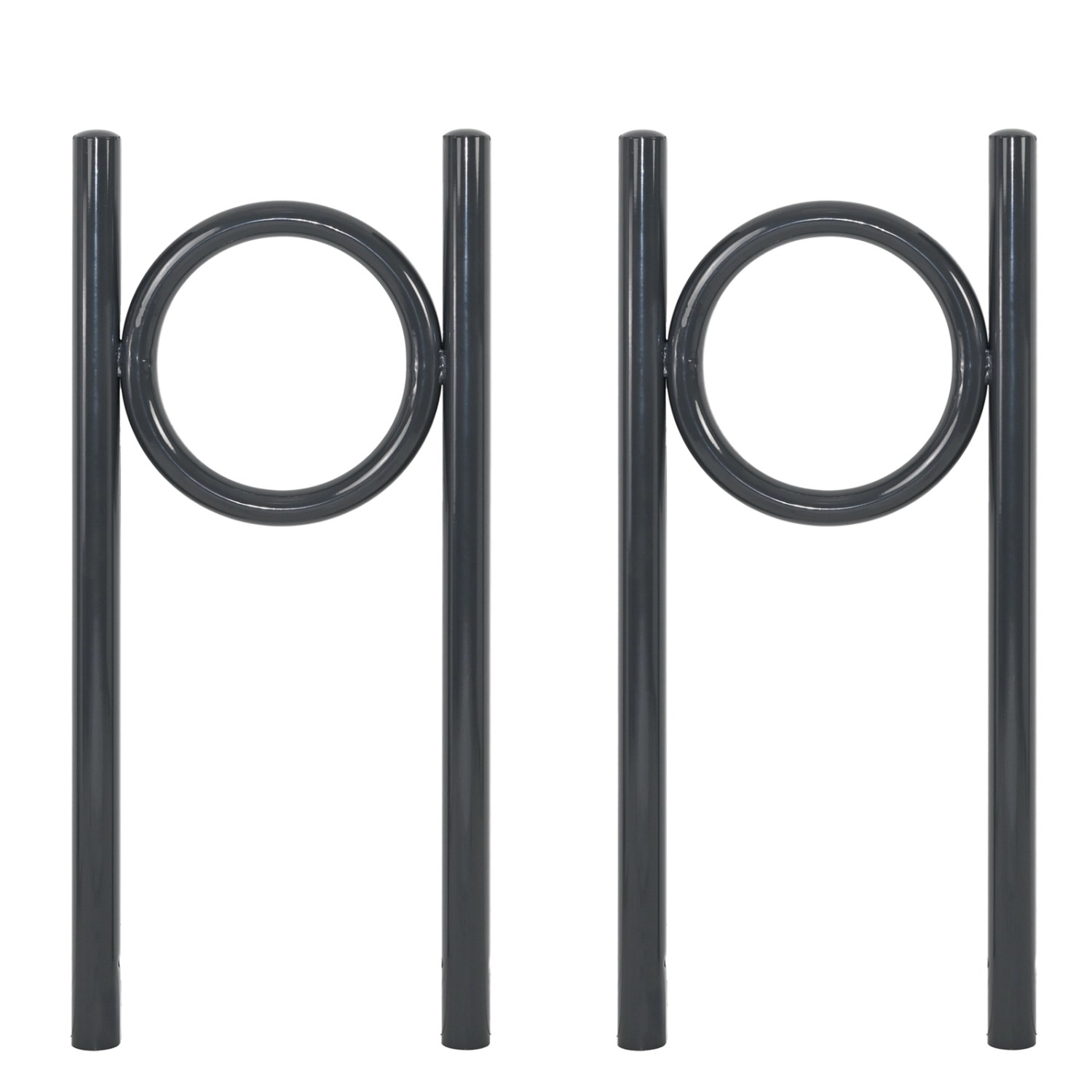 TRUTZHOLM 2x Fahrradanlehnbügel 115 x 52 cm Stahl Pulverbeschichtet Durchmesser 60 mm Typ O