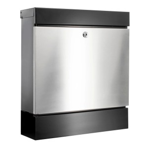 Burg-Wächter Briefkasten Seattle mit Zeitungsbox, Stahl/Edelstahl, mattschwarz/silber.