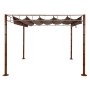 BERLINLODGE Pergola, 220x300x300cm, Taupe-Braun, mit stabilem Metallgestell in Bambus-Optik.