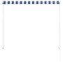 vidaXL Einziehbare Markise, 100x150 cm, blau-weiß gestreift, für Terrasse und Balkon.