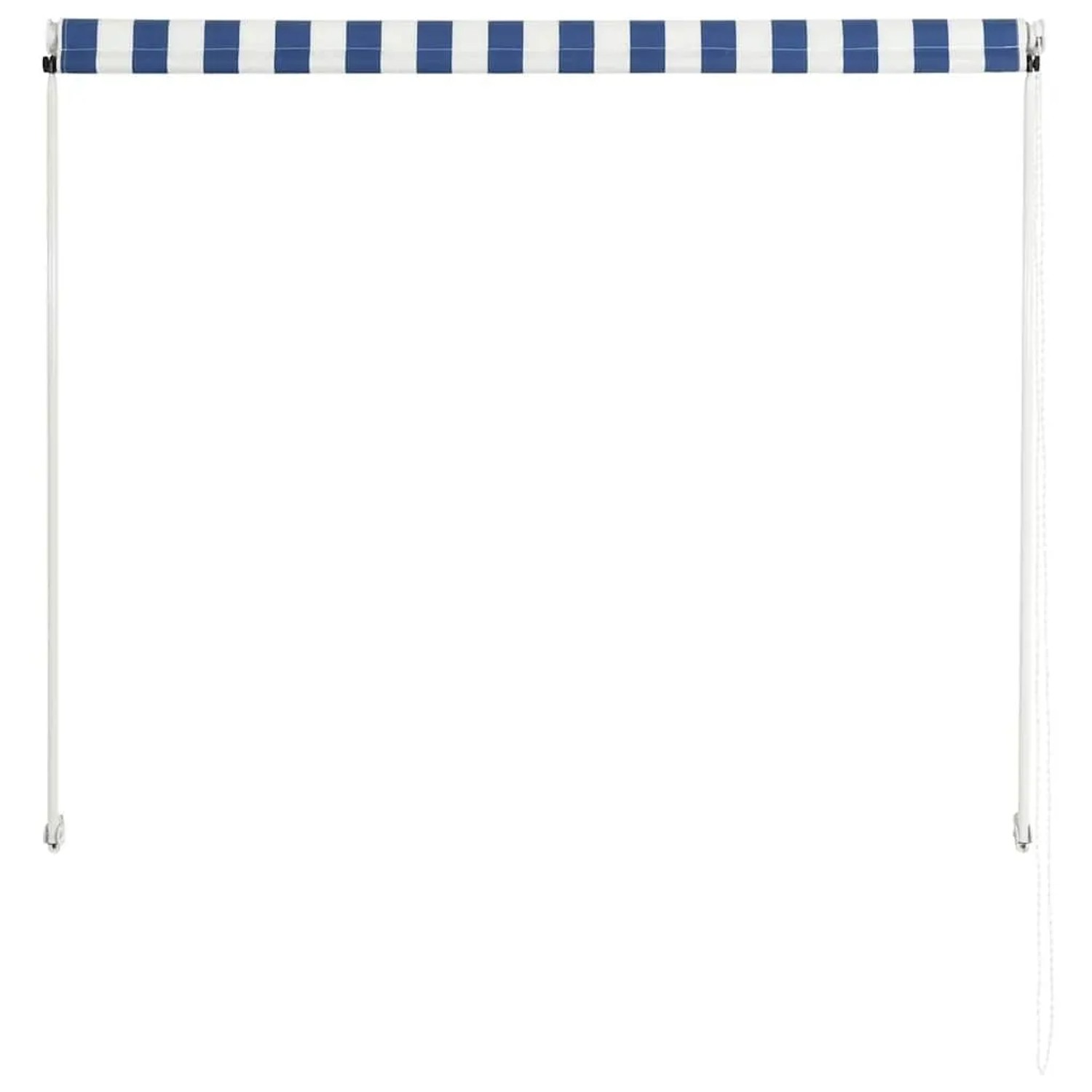 vidaXL Einziehbare Markise, 100x150 cm, blau-weiß gestreift, für Terrasse und Balkon.