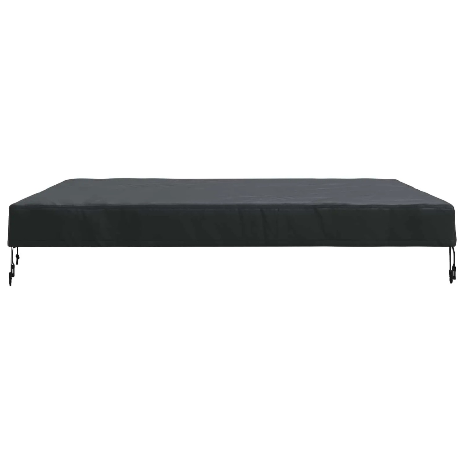 Schwarze, quadratische vidaXL Tischdecke aus Stoff, 142x142x15 cm, wasserfest.
