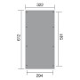 Skizze Weka Flachdach-Carport 617 Gr.2 mit Maßen 322x612cm, Einzelcarport mit PVC-Dachplatten.