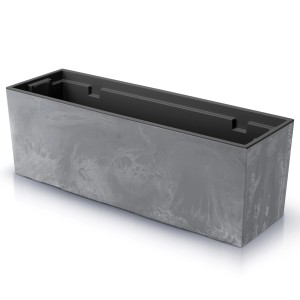 Prosperplast Pflanzkasten Urbi Beton Effect, 12L, steingrau. Pflanzkübel mit Betonoptik für Innen- und Außenbereich.