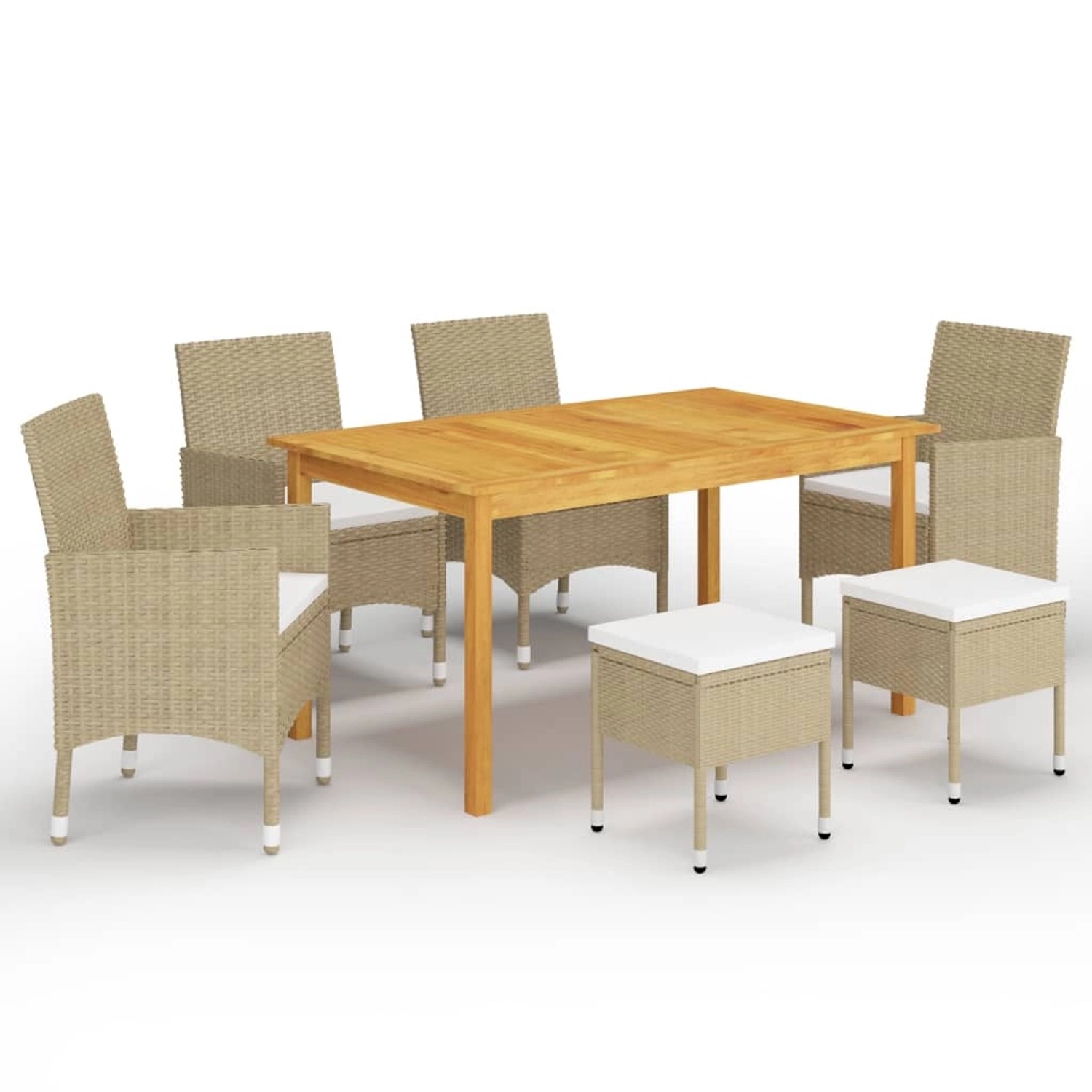 vidaXL 7-tlg Garten-Essgruppe Beige Modell 12 günstig online kaufen