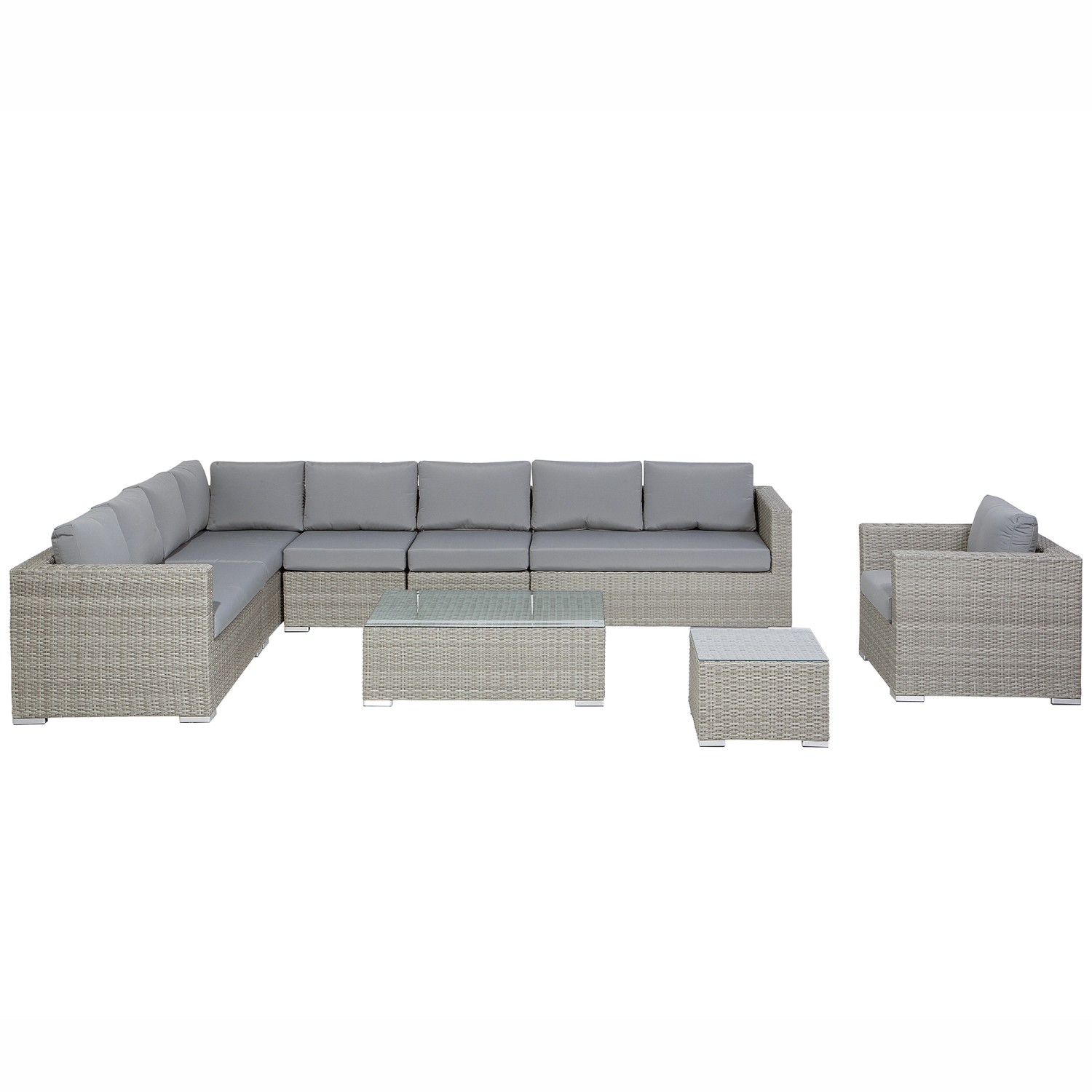 Beliani Lounge Set Grau 220x325x65
