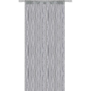Grauer Bestlivings Fadenvorhang mit Metall Optik, ca. 90x200 cm, als Gardine oder Raumteiler.