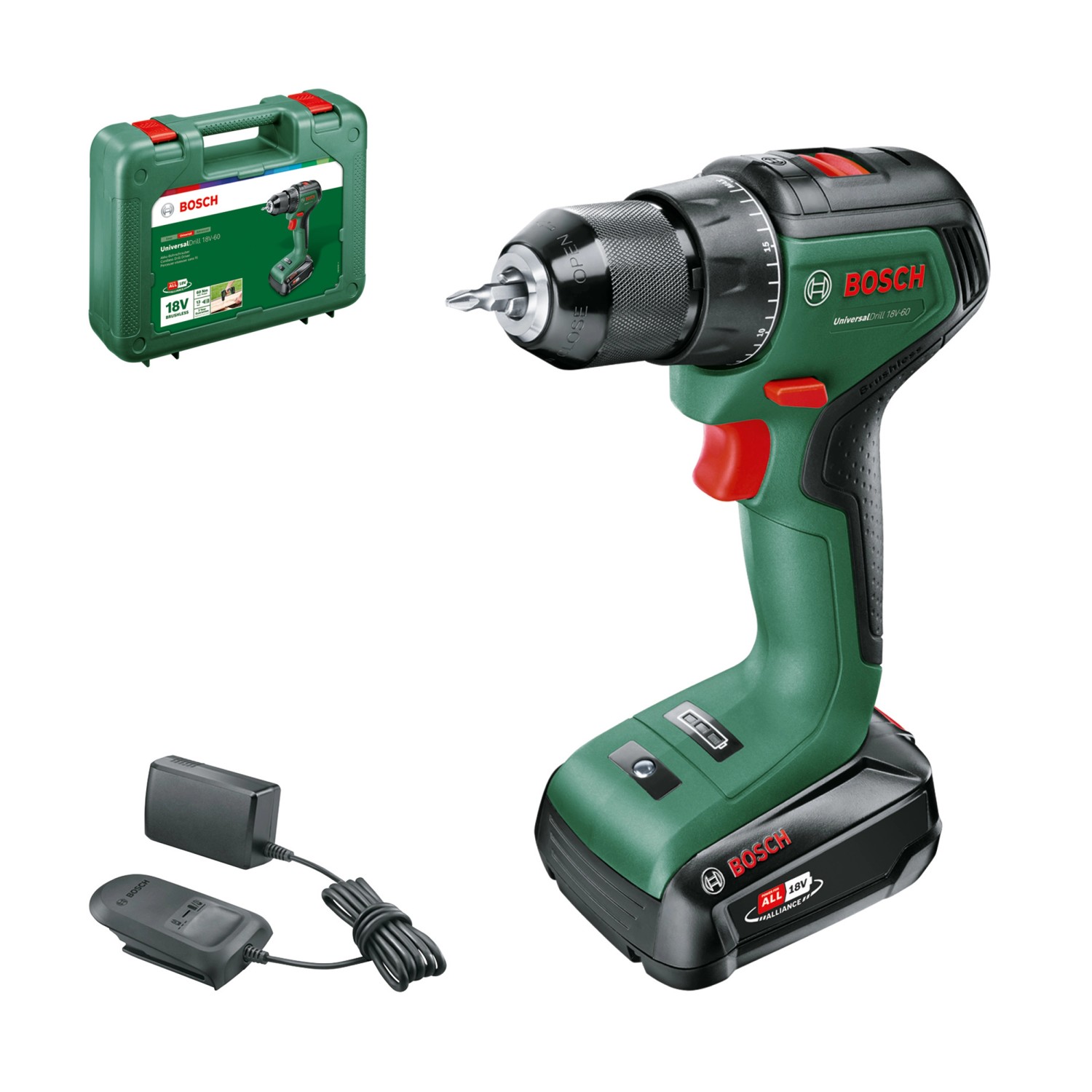 Bosch 18 V Akku-Bohrschrauber UniversalDrill 18 V-60 inkl. 2,5 Ah Akku günstig online kaufen