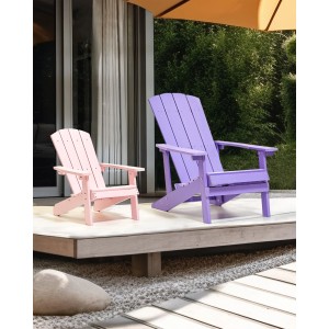 Beliani Gartenstuhl Violett und Rosa auf Terrasse. Holzoptik, Armlehnen.