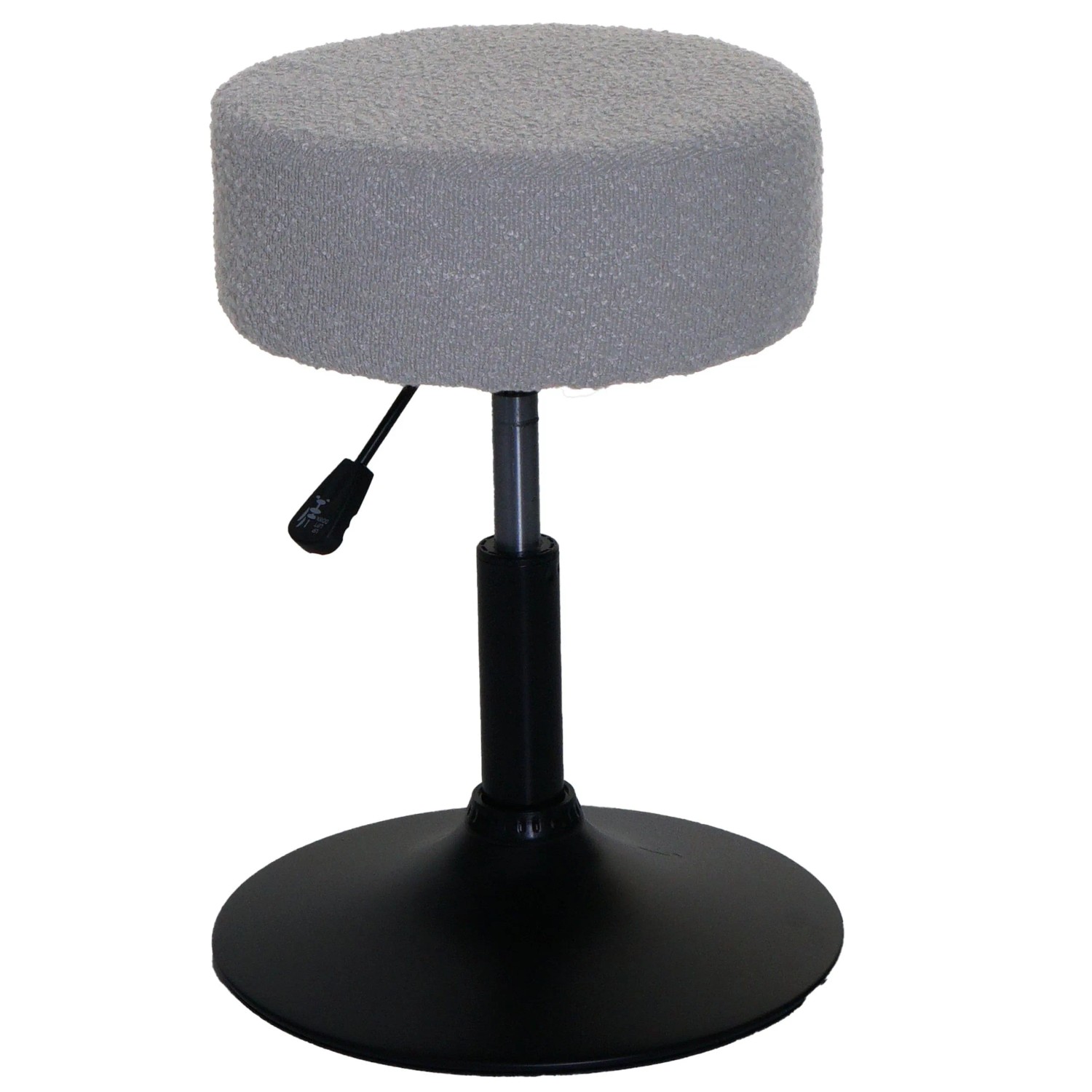 MCW Hocker C22 Höhenverstellbar Drehbar Ø 37cm Stoff Bouclé Grau