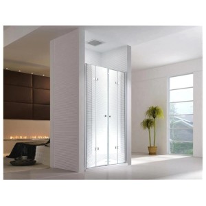 Glas Duschkabine Nischentür Hera, 175x180cm, 8mm Klarglas, faltbar. Badgestaltung mit OBI.