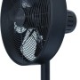 Schwarzer Vasner Tischventilator Ventury T aus Metall mit 5 Rotorblättern und 3 Stufen.