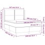 vidaXL Boxspringbett mit Matratze, schwarz, 140x190 cm, Stoff. Bett mit Matratze und Kopfteil, Größenangaben.