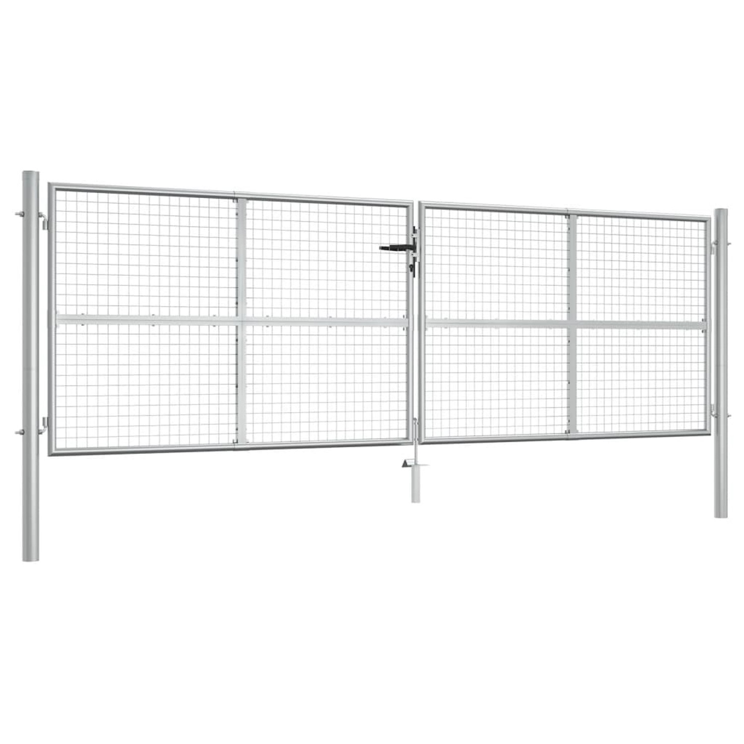 vidaXL Gartentor Verzinkter Stahl 415 x 125 cm Silber 144300 günstig online kaufen