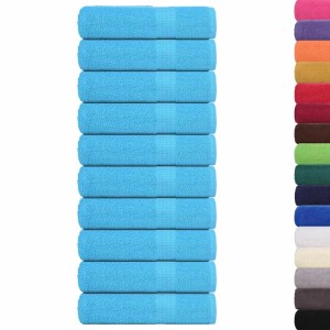 vidaXL Duschtücher 10 Stk Türkis 70x140 cm 360 g/m² 100% Baumwolle 136979