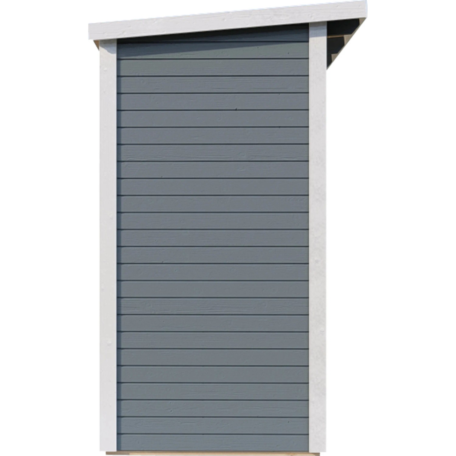 Bertilo Gartenhaus Pentus 1, grau, 115x234 cm, aus Holz mit Flachdach.