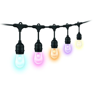 Smarte WiZ LED-Lichterkette mit bunten und weißen Leuchtmitteln.