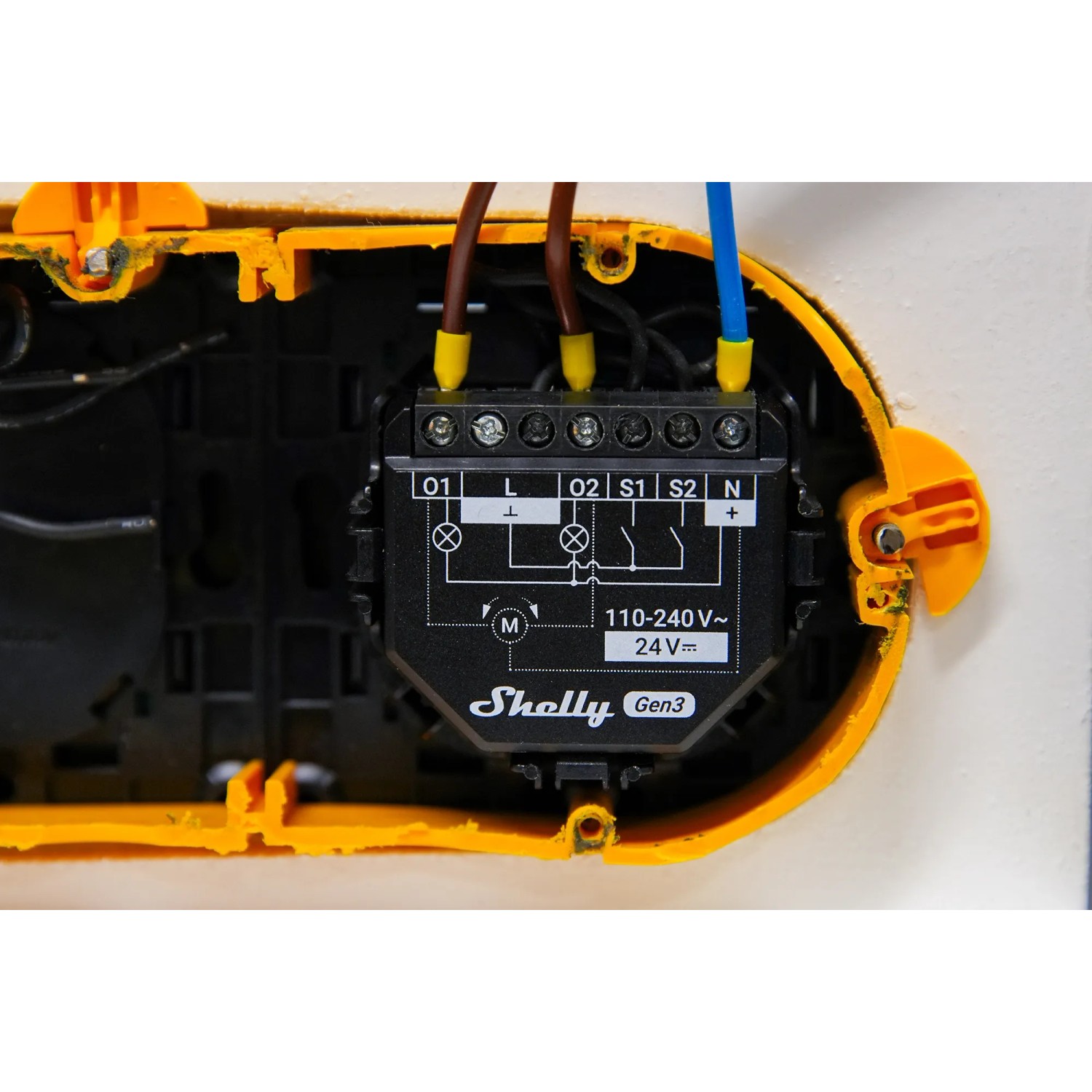 Shelly 2PM Gen3 Relais Rollladenaktor, Unterputz, schwarz. Smart Home Hausautomation.