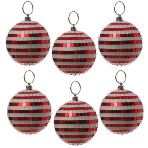 Marelida Christbaumschmuck Discokugel Spiegelkugel Weihnachtskugel Baumkugel 8cm 6er Set