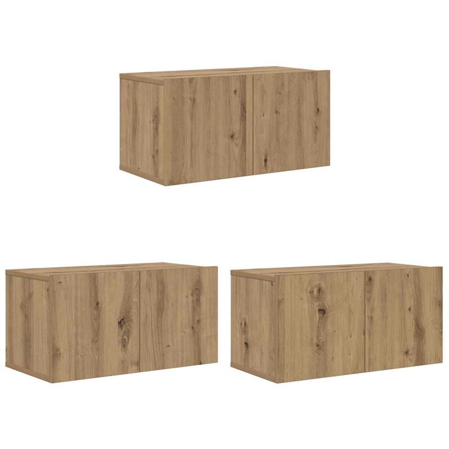 vidaXL TV-Schrank 3 Stk Braun 60 x 30 x 30 cm Holzwerkstoff 875169 günstig online kaufen