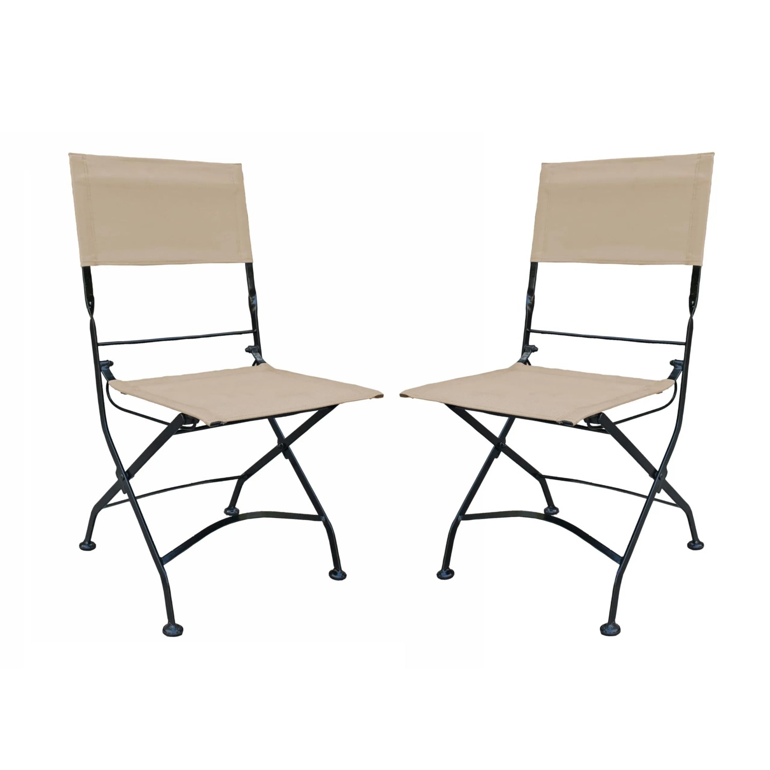 DELUKE Gartenstuhl 2er Set LEO Polyester Schwarz Klappstuhl Wetterfest Gartenstühle Outdoor Balkonstühle