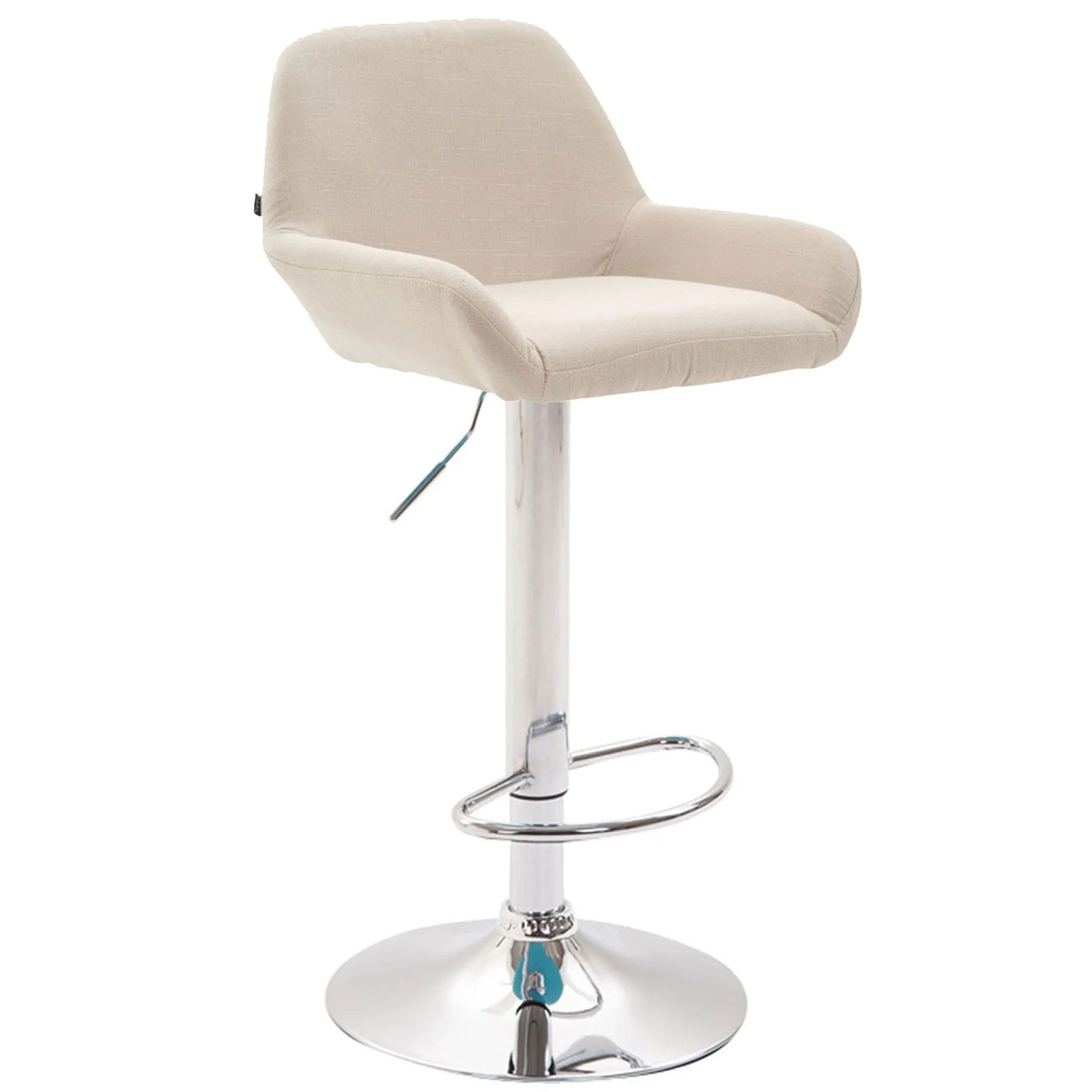 DELUKE Barhocker DUBLIN Creme Stoff Chrom Barstuhl Mit Lehne Tresenhocker Tresenstuhl