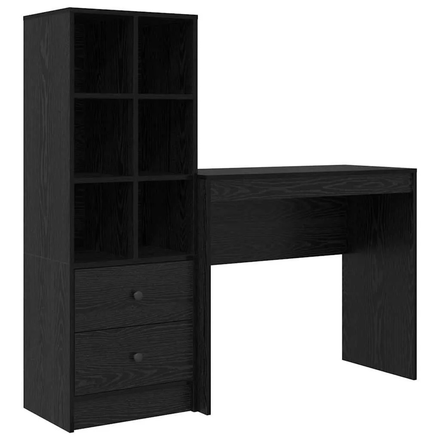 vidaXL Schreibtisch mit Schubladen 2-Tlg Schwarz Eichen-Optik 3337322 günstig online kaufen