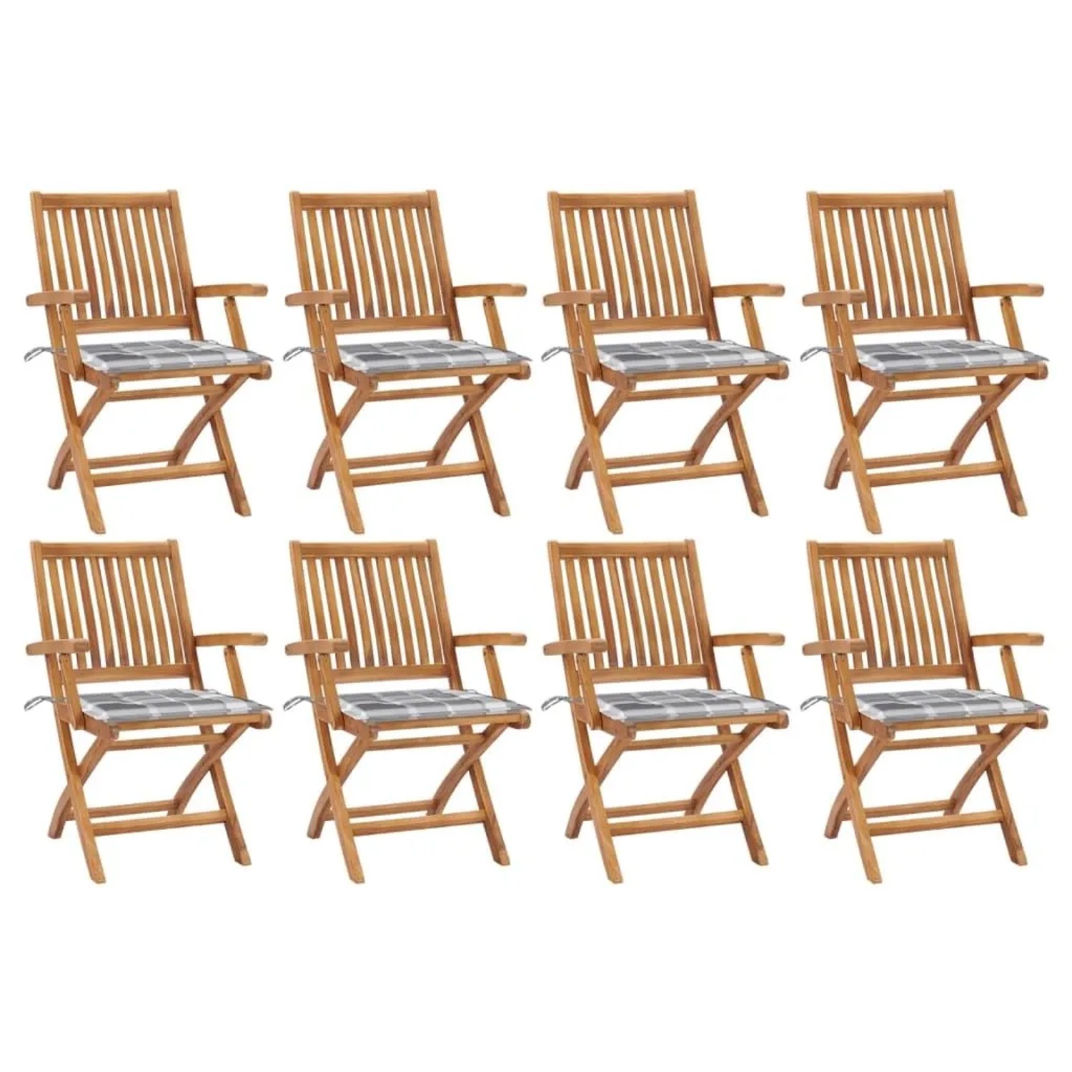 vidaXL Klappbare Gartenstühle mit Kissen 8 Stk Massivholz Teak 3072791 günstig online kaufen
