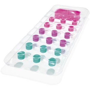 Bestway Luftmatratze, 177x63cm, transparent mit rosa und türkisen Akzenten.