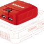 Einhell USB-Akku-Adapter TC-CP 18 Li USB-Solo, rot, mit 2 USB-Anschlüssen (ohne Akku).