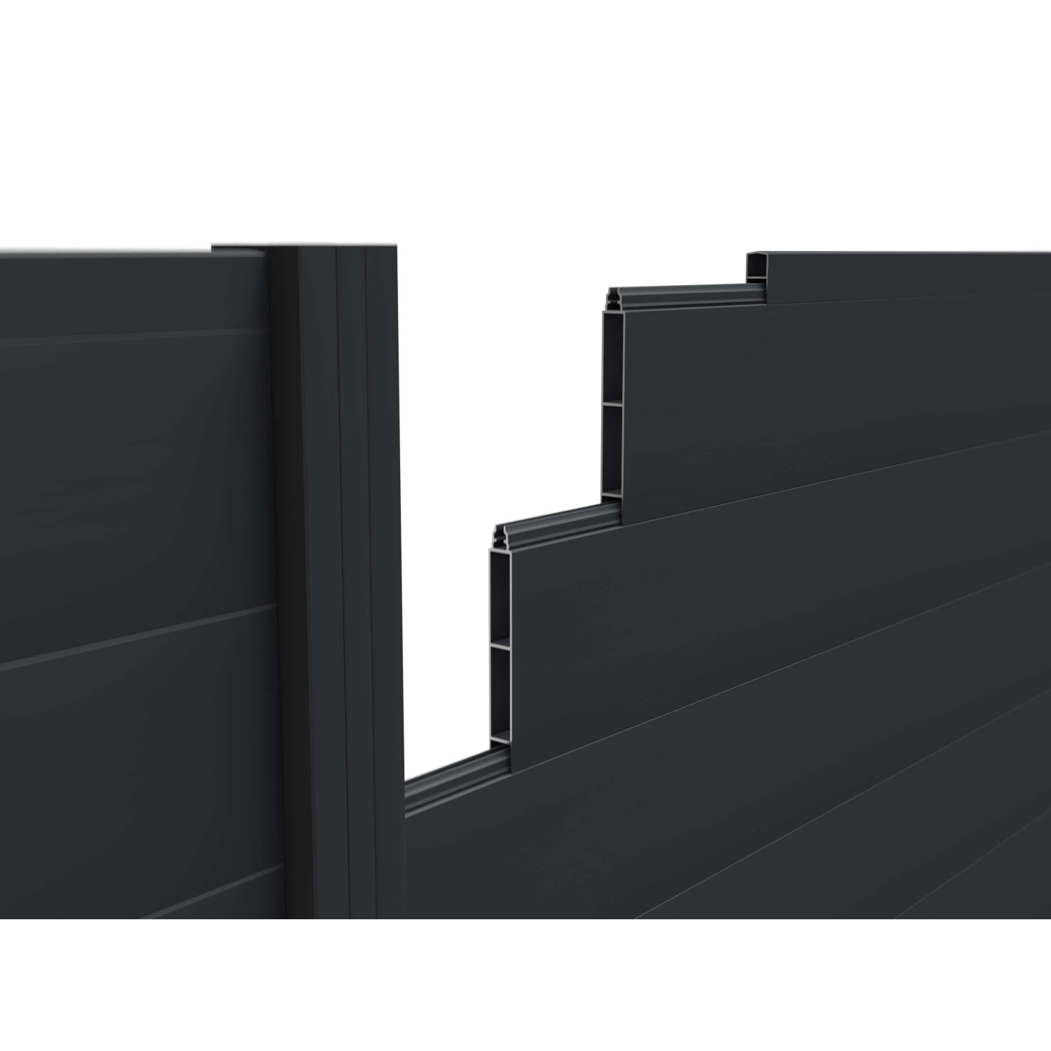 ZacAlu Alupanel Zaunelement, anthrazit, 180 cm, für Zaunbau & Sichtschutz.
