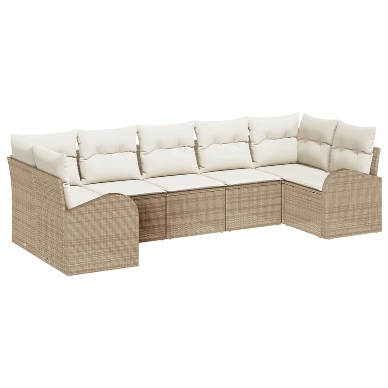 vidaXL Garten-Sofa-Set 7-Tlg Beige Poly Rattan 3346191 günstig online kaufen