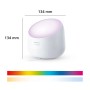 Kompakte weiße Philips Smart-LED-Tischleuchte Squire Lite (Ø 13,4 cm) mit Wallwashing-Effekt, farbiges Licht.