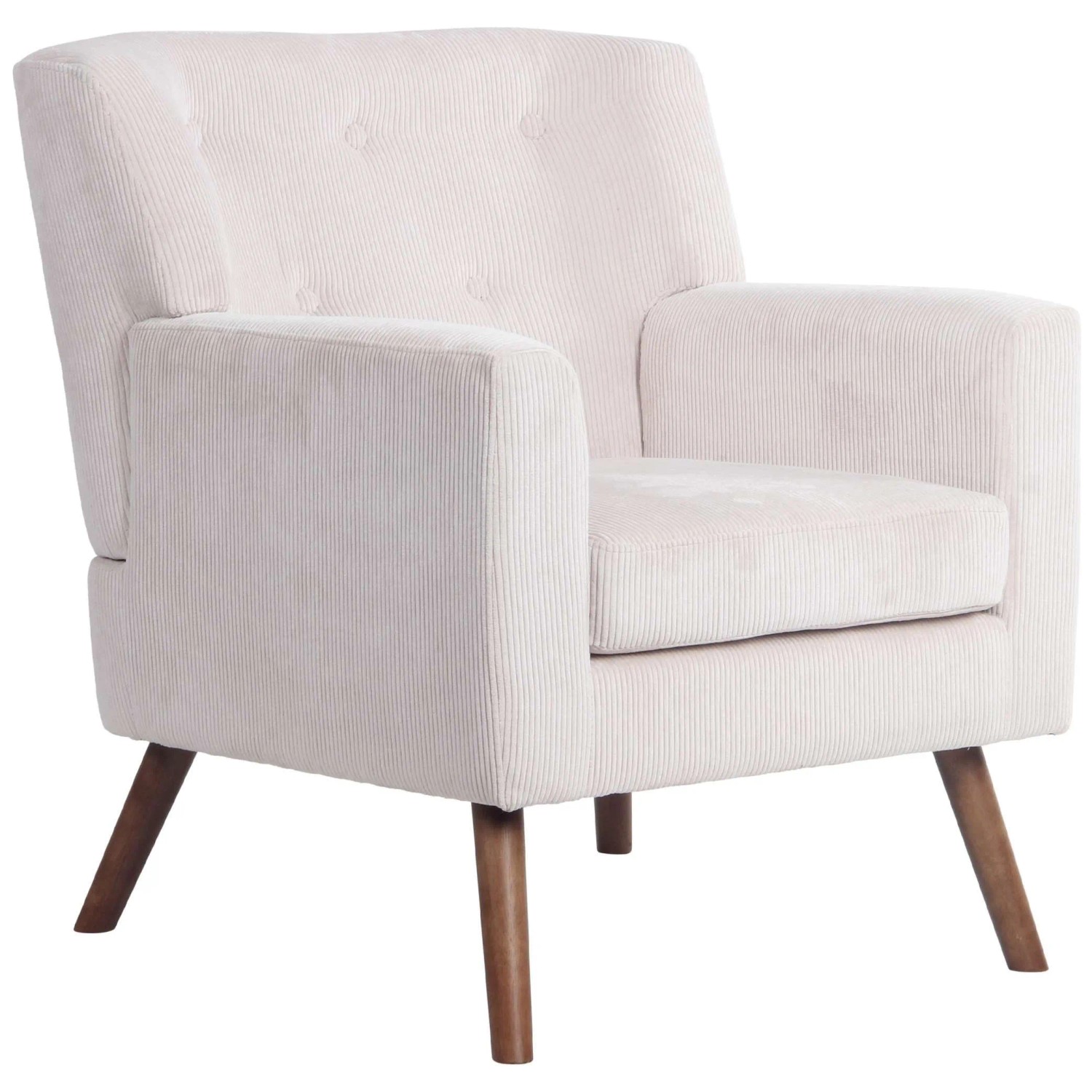 DELUKE Lounger Sessel MUSCAT Cord Creme 72x74x80cm Loungesessel Wohnzimmer Bequem Lounger Clubsessel Sofa Hotelsessel