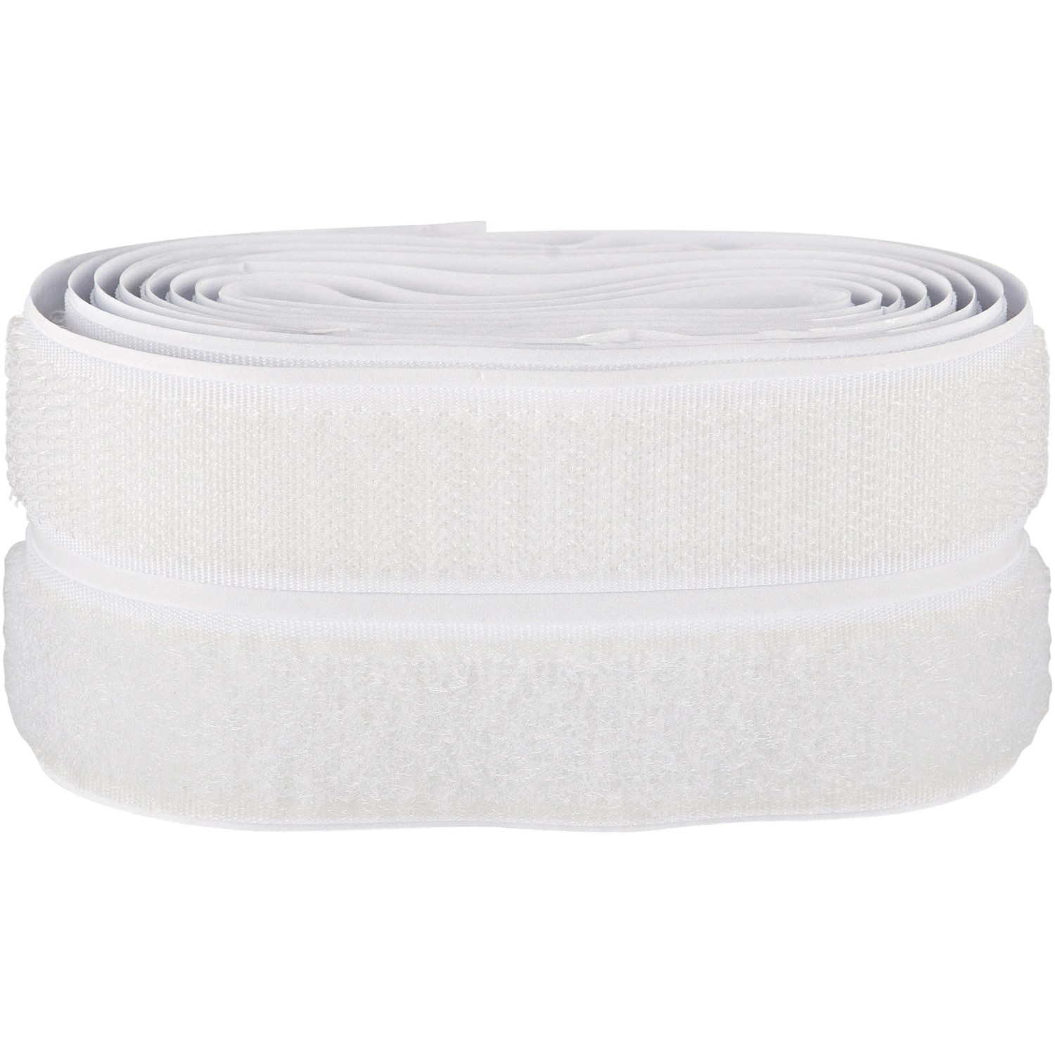 Weißes, selbstklebendes Fix-o-moll Klettband (150cm x 20mm) auf Rolle.