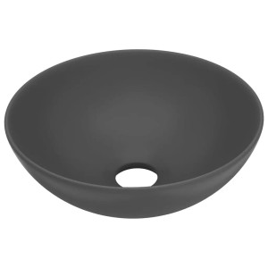 vidaXL Waschbecken Keramik Dunkelgrau Rund 146983