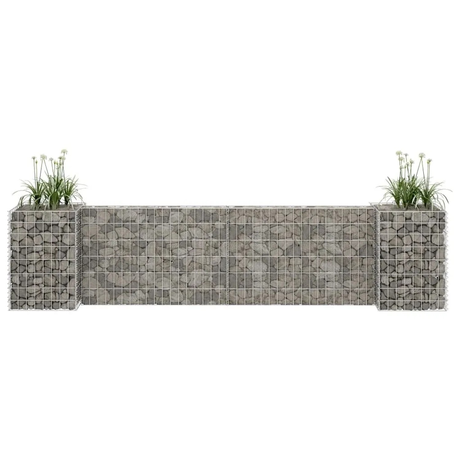 Furnicato H-förmiger Gabionen-pflanzkorb Stahldraht 260x40x60 Cm