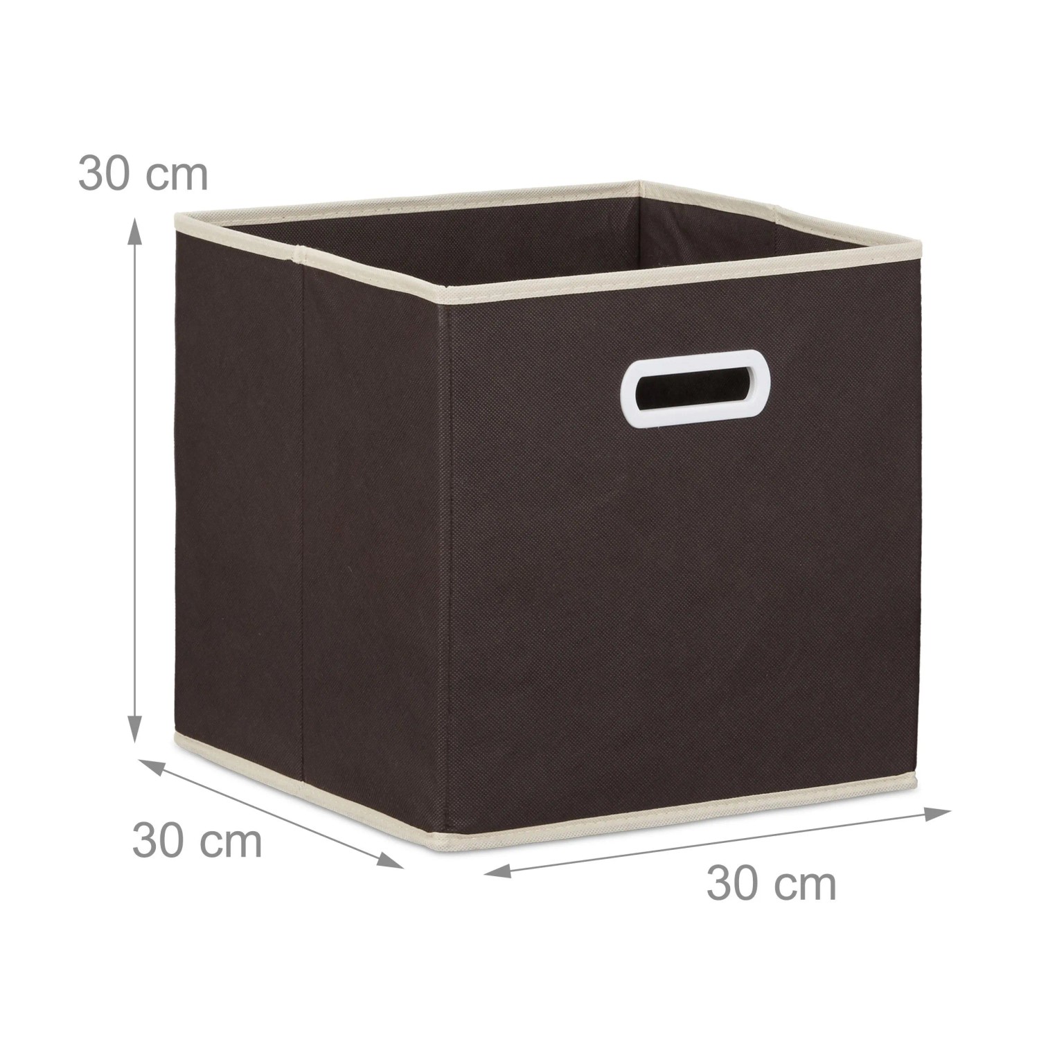 Relaxdays Faltbox 2er Set Vlies Braun Faltbar 30 cm x 30 cm x 30 cm_4